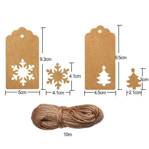 100 Pieces Paper Gift Tags Kraft Hang Labels Christmas Tree 1