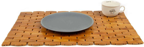 Bamboo Place Mats Dining Mat Decoration for Table Natural Color Set of 4 Eco-Friendly 3
