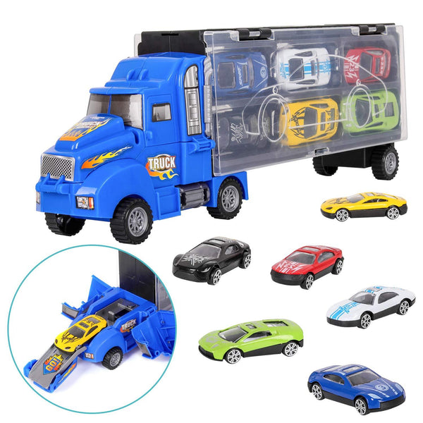 Transport Truck Toy Car Transporter Truck Carry Vehicle with 12pcs 0