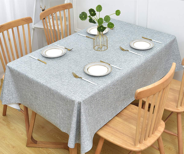 Table Cloth Wipeable Plastic Tablecloth for Rectangle Table 1