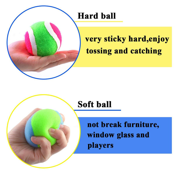 Paddle Toss and Catch Ball Set Toys Self Stick Paddle Game for Sports 5
