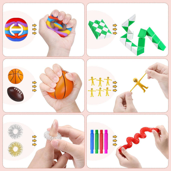 Gemeer 35PCS Fidget Toys Pack - Pop It Fidget Toys Balle Anti