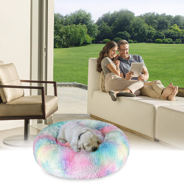 Donut Dog Cat Bed 60cm Self Warming & Washable Puppy Bed 6