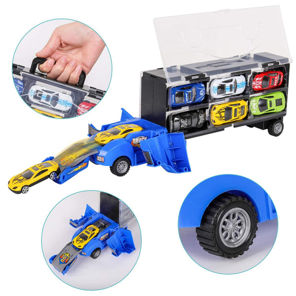 Transport Truck Toy Car Transporter Truck Carry Vehicle with 12pcs 1