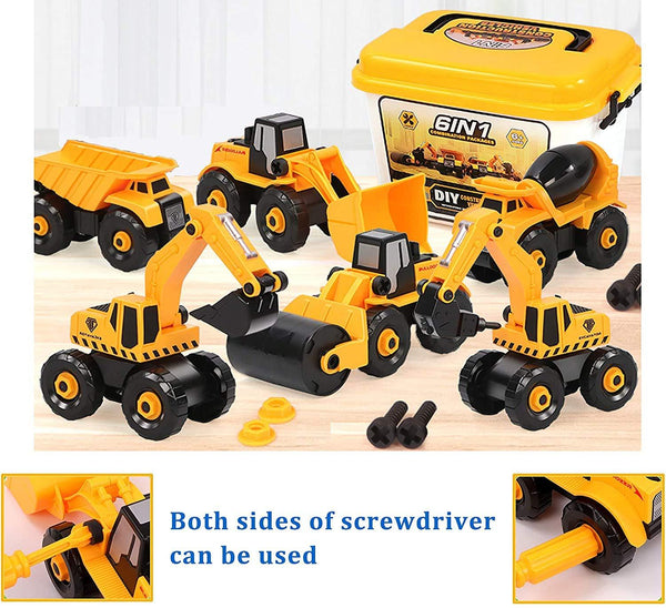 Apart Construction Vehicles Toys with Electric Drill Building Excavator Toy 5