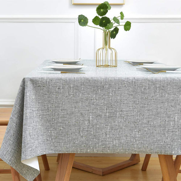 Table Cloth Wipeable Plastic Tablecloth for Rectangle Table 0