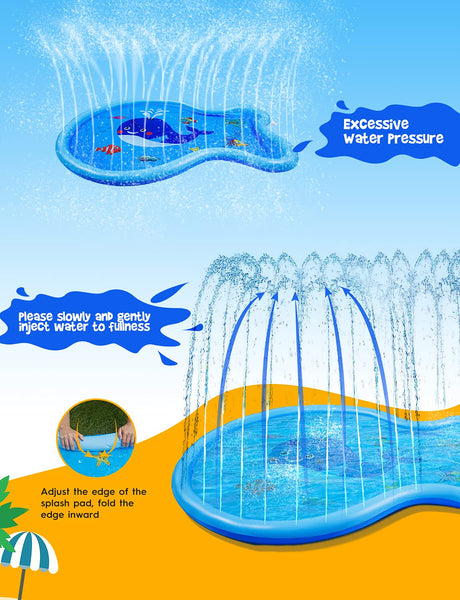 Splash Pad Whale Sprinkler and Splash Play Mat 3