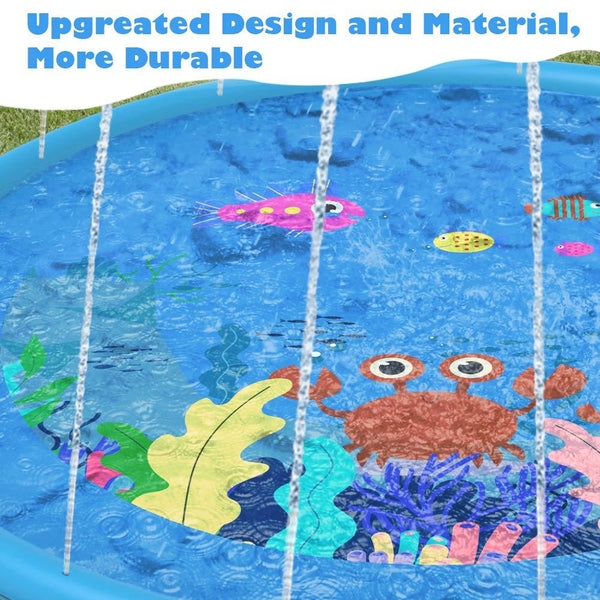 Sprinkler Splash Pad Water Play Mat for Kids Toddler 4