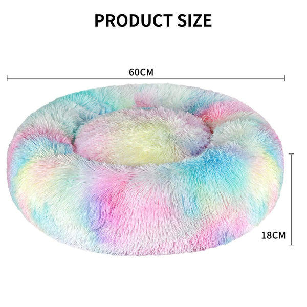 Donut Dog Cat Bed 60cm Self Warming & Washable Puppy Bed 1