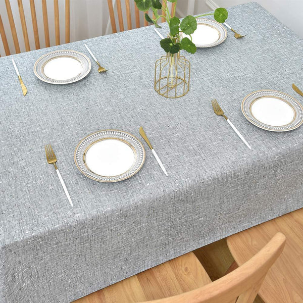 Table Cloth Wipeable Plastic Tablecloth for Rectangle Table 2