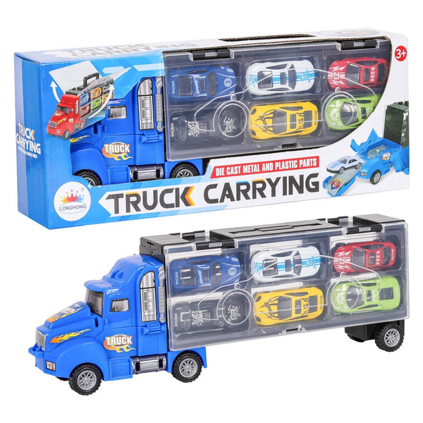 Transport Truck Toy Car Transporter Truck Carry Vehicle with 12pcs 6