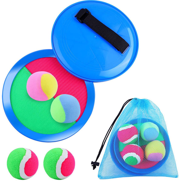 Paddle Toss and Catch Ball Set Toys Self Stick Paddle Game for Sports 0