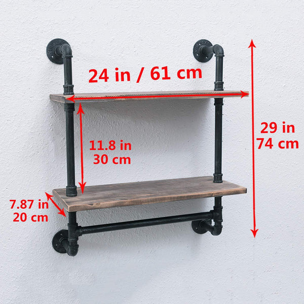 Industrial Pipe Bathroom Shelf Wall Mount 3