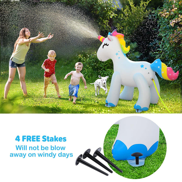 Unicorn Sprinkler Water Toys Inflatable Unicorn Outdoor 2