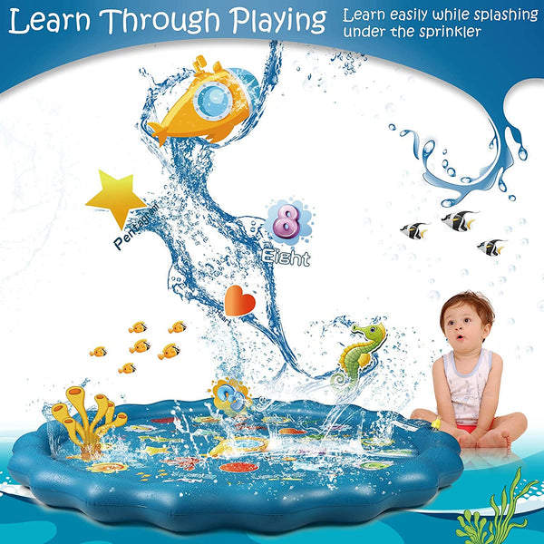 Splash Kids Sprinkler Pad  Backyard Play Mat 3