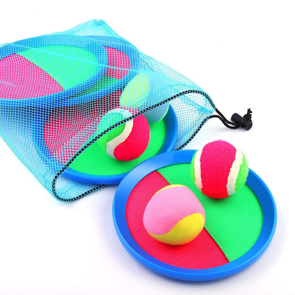 Paddle Toss and Catch Ball Set Toys Self Stick Paddle Game for Sports 4