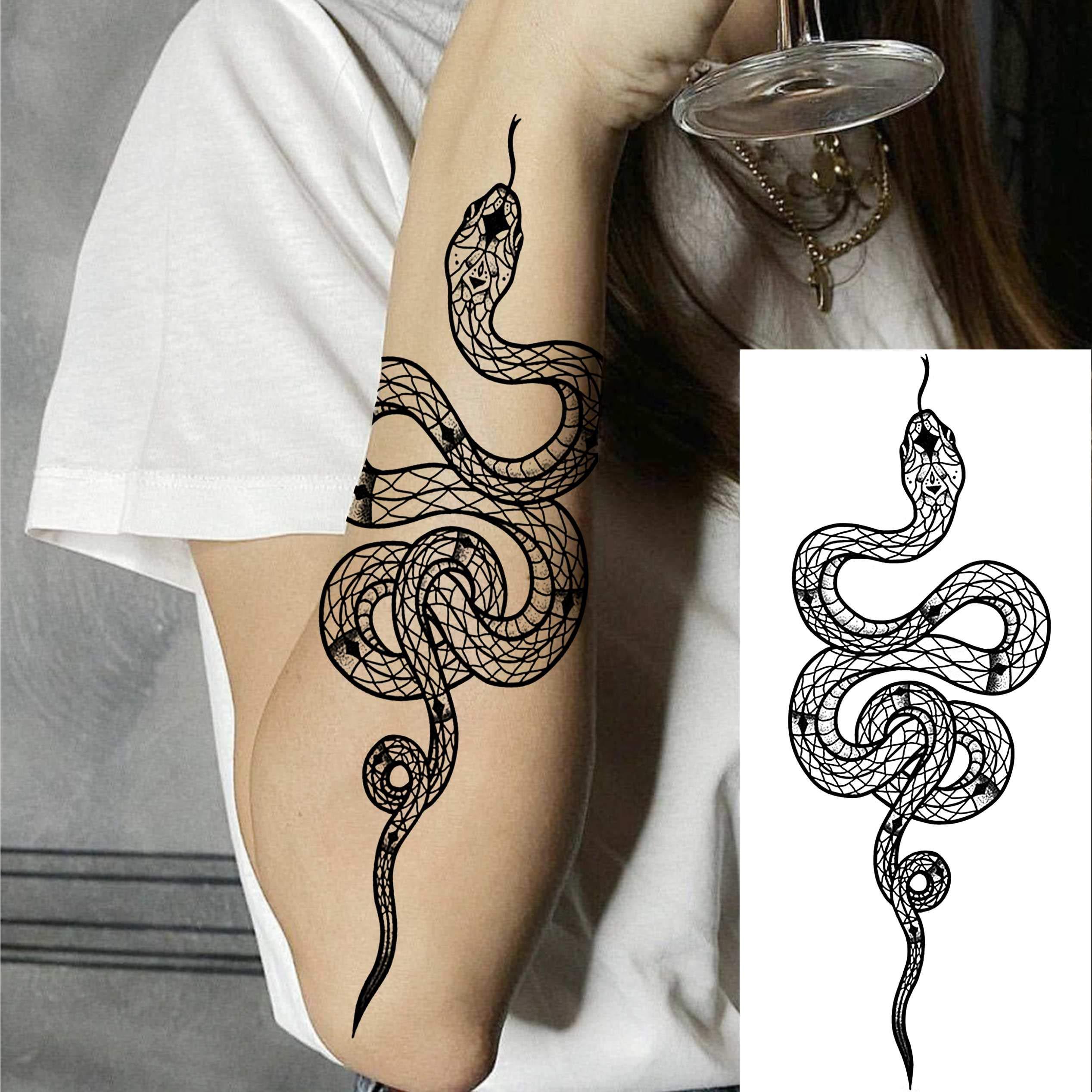 10 Sheets Realistic Snake Temporary Tattoos For Women Men Adults Arm ...