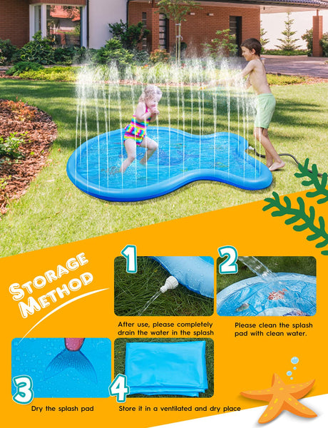Splash Pad Whale Sprinkler and Splash Play Mat 4