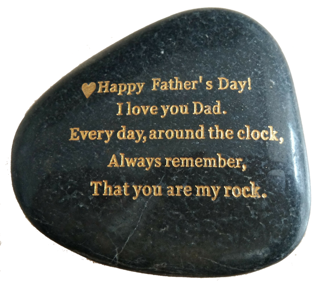 Father's Day Gifts, Engraved Rock gift STERLINGCLAD