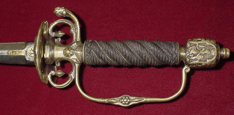 18th Century transitional rapier showing turkshead wrap coverings on handle