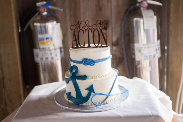 Nautical Wedding Cake - Anchor & Knot