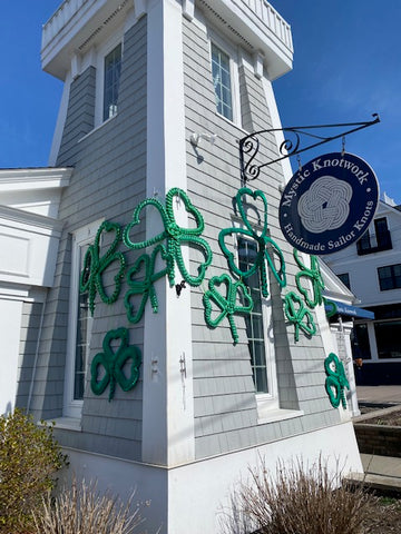 the lighthouse decked out for the Irish Parade