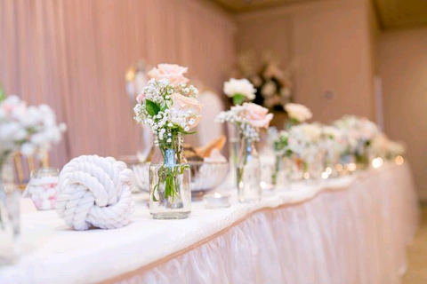 nautical reception table with wedding knots