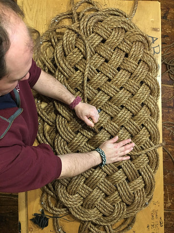 Mystic Knotwork door mat tying