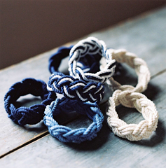 Mystic Knotwork blue and white bracelets