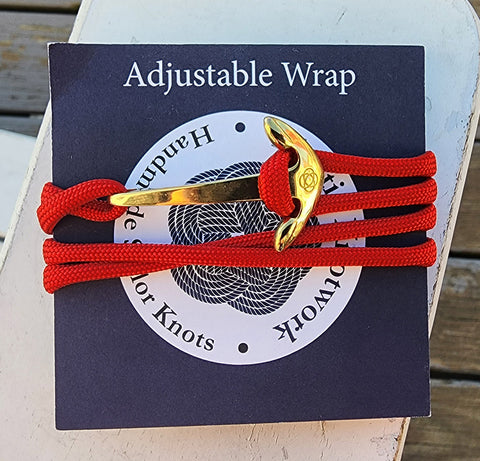 Mystic Knotwork brass anchor wrap in red