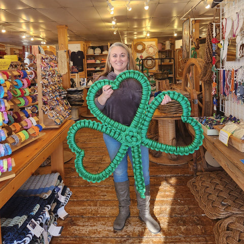 artisan with giant shamrock Mystic Knotwork