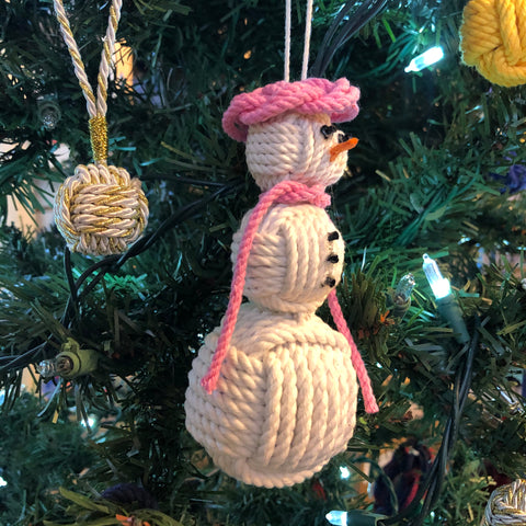 Pink Snowman Ornament