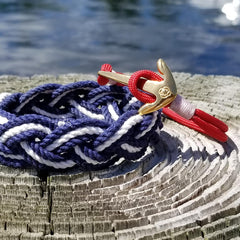 Mystic Knotwork stripe sailor bracelet and anchor bracelet