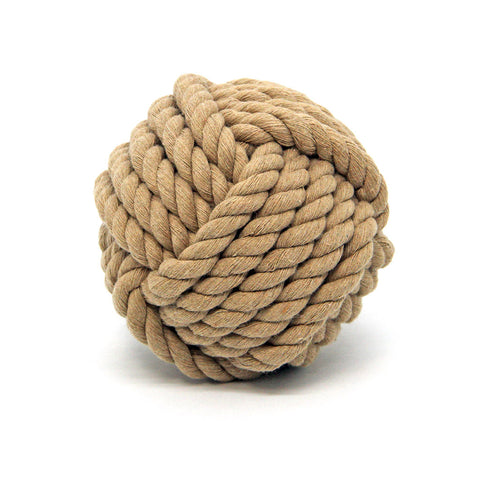 large 5 pass tan monkey fist ball