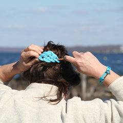 Mystic Knotwork Turquoise Wrap Bracelet and Hair Stick