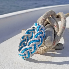 white and turquoise Mystic Knotwork bracelet
