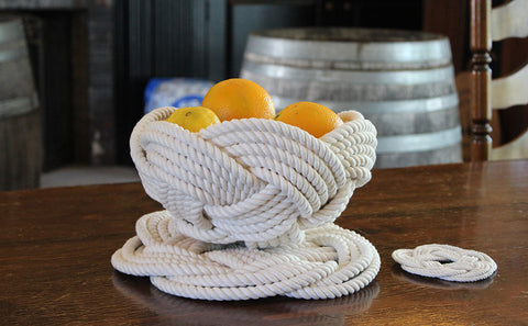 white bowl, large trivet and coaster Mystic Knotwork