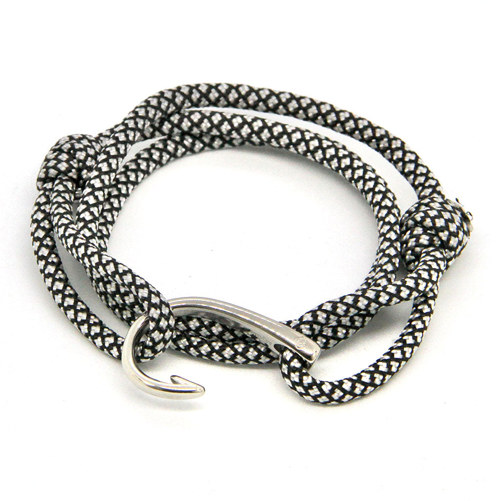 Love Fishing Black Cord Connector Bracelet - American Made Pewter Bracelets  from Chubby Chico Charms