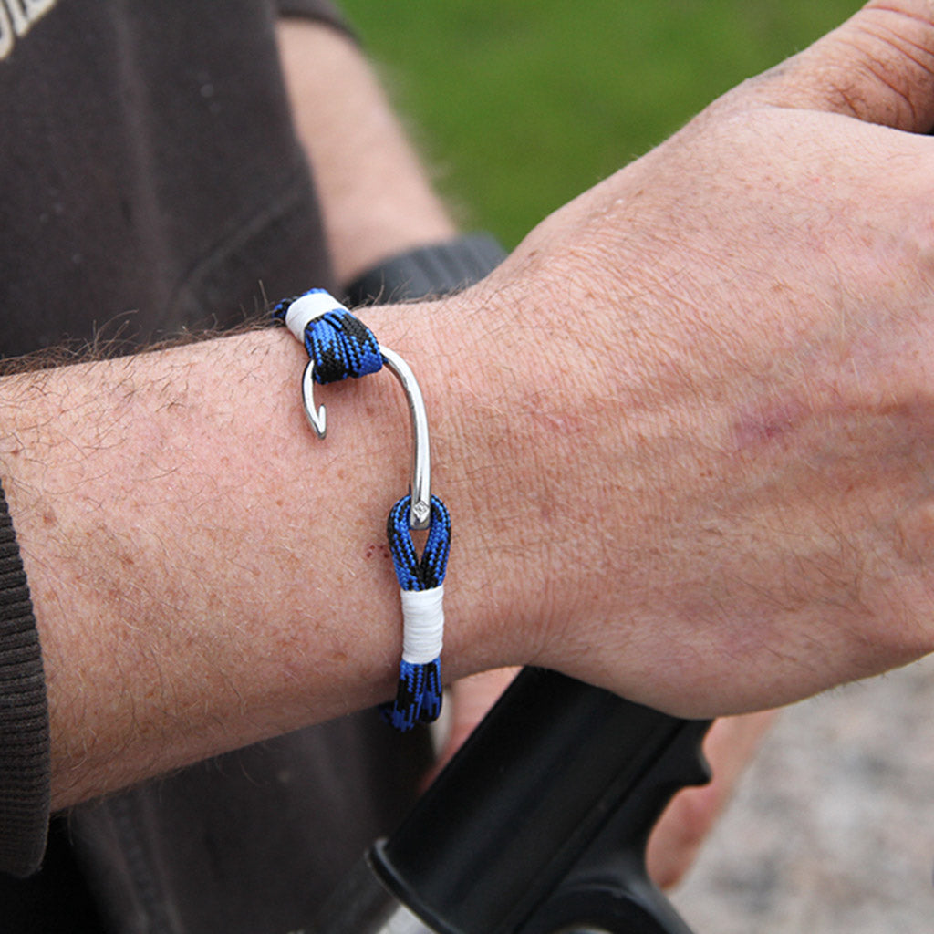 Nautical Black Nautical Fish Hook Bracelet 002 handmade for $ 28.00