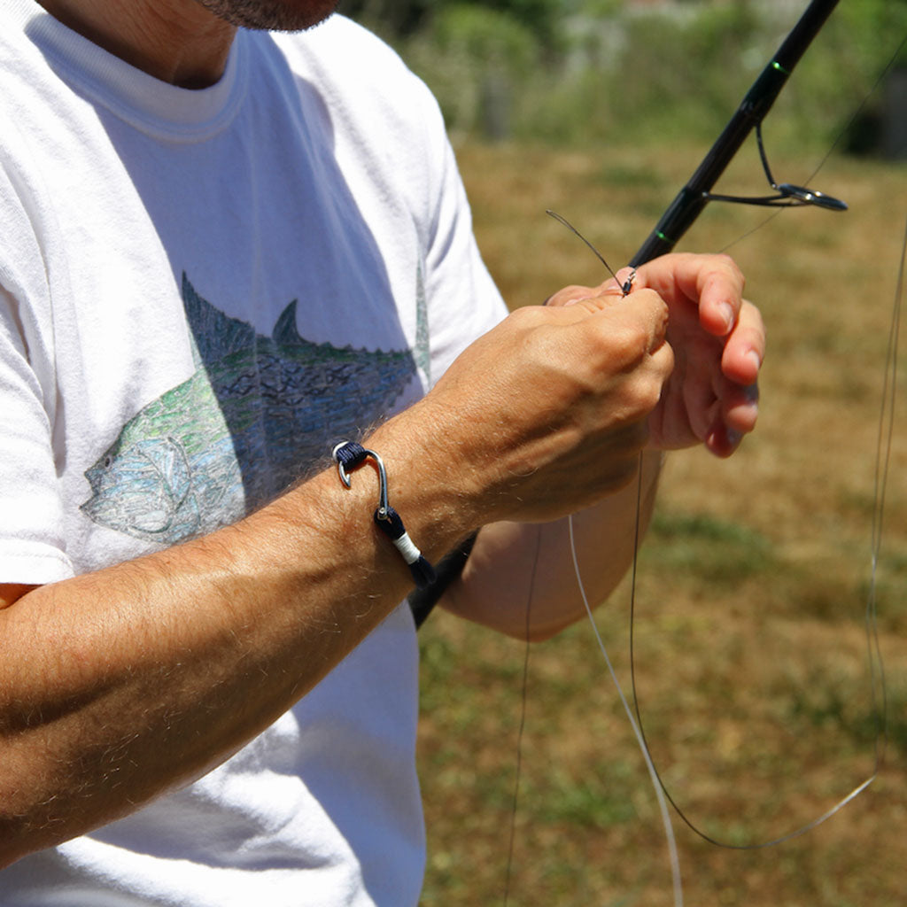 Denim Fish Hook Bracelet