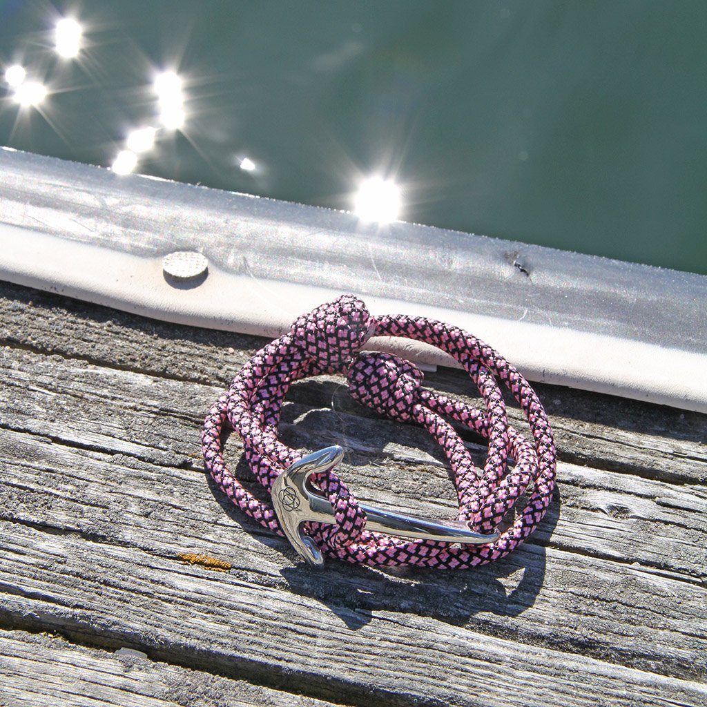 Nautical Black Diamond Adjustable Anchor Wrap Use as a Bracelet