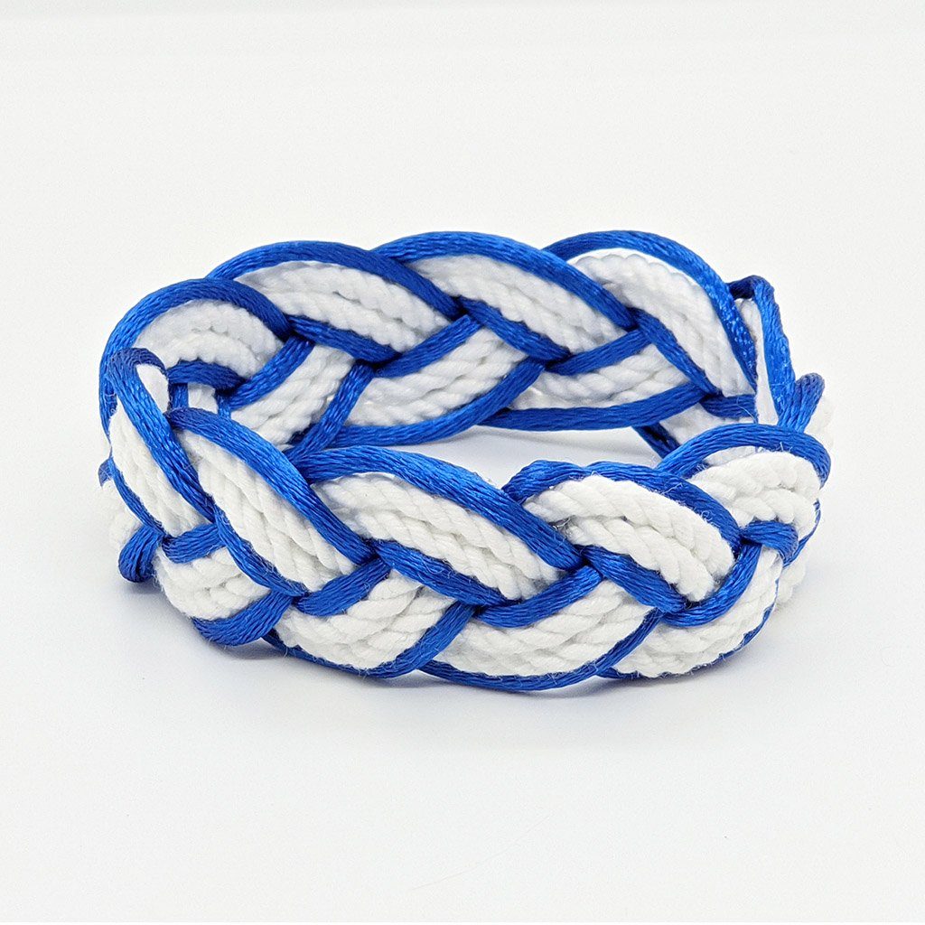 Caribbean: Navy & Blue Nautical Rope Bracelet with Shackle - Maggie & Milly