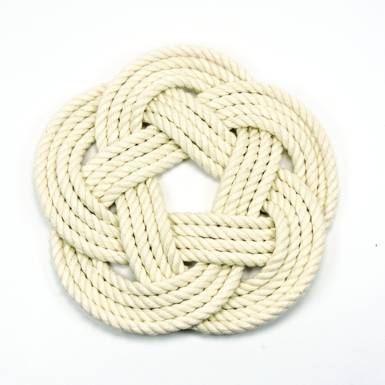 Nautical 7 Nautical Sailor Knot Trivet, Tan Cotton Rope, Small Made in the  USA by hand in Mystic, Connecticut $ 25.00