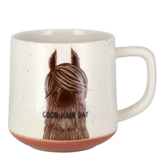 Creative Tops Speckled Good/Bad Hair Day Llama Ceramic Mug