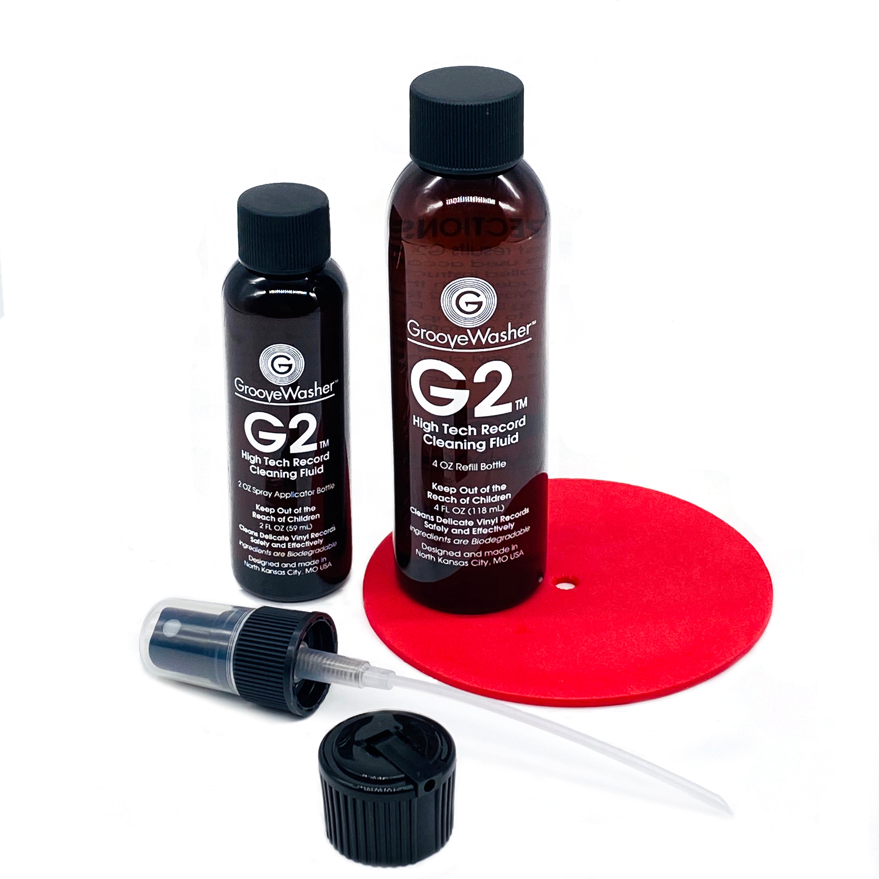 G2 Record Cleaning Fluid Kit 2 Oz Mist Spray 4 Oz Refill