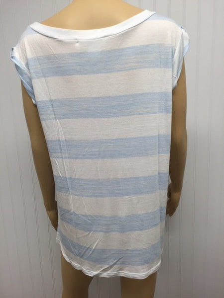 Baby Blue and White Stripe Short Sleeve Tee