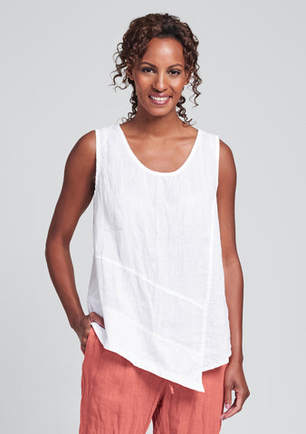 white linen tank top