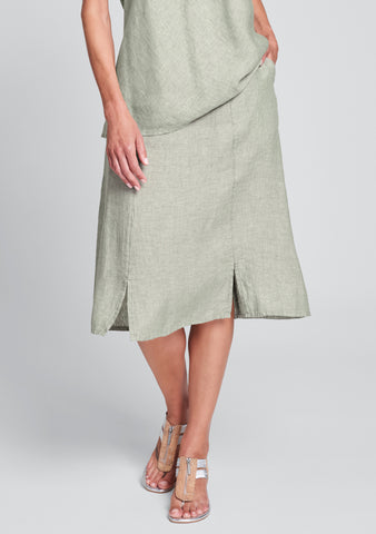 linen mid length skirts