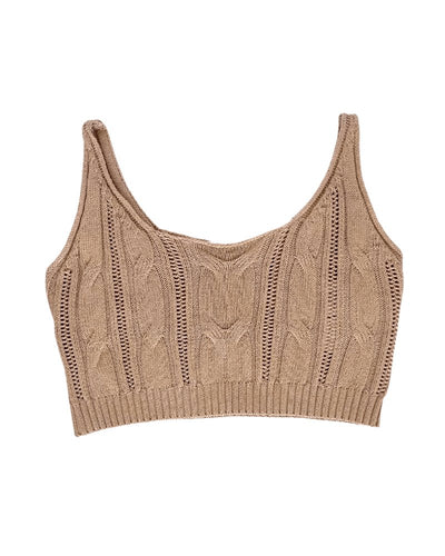 Ezra Cable Knit Tank - Ivory