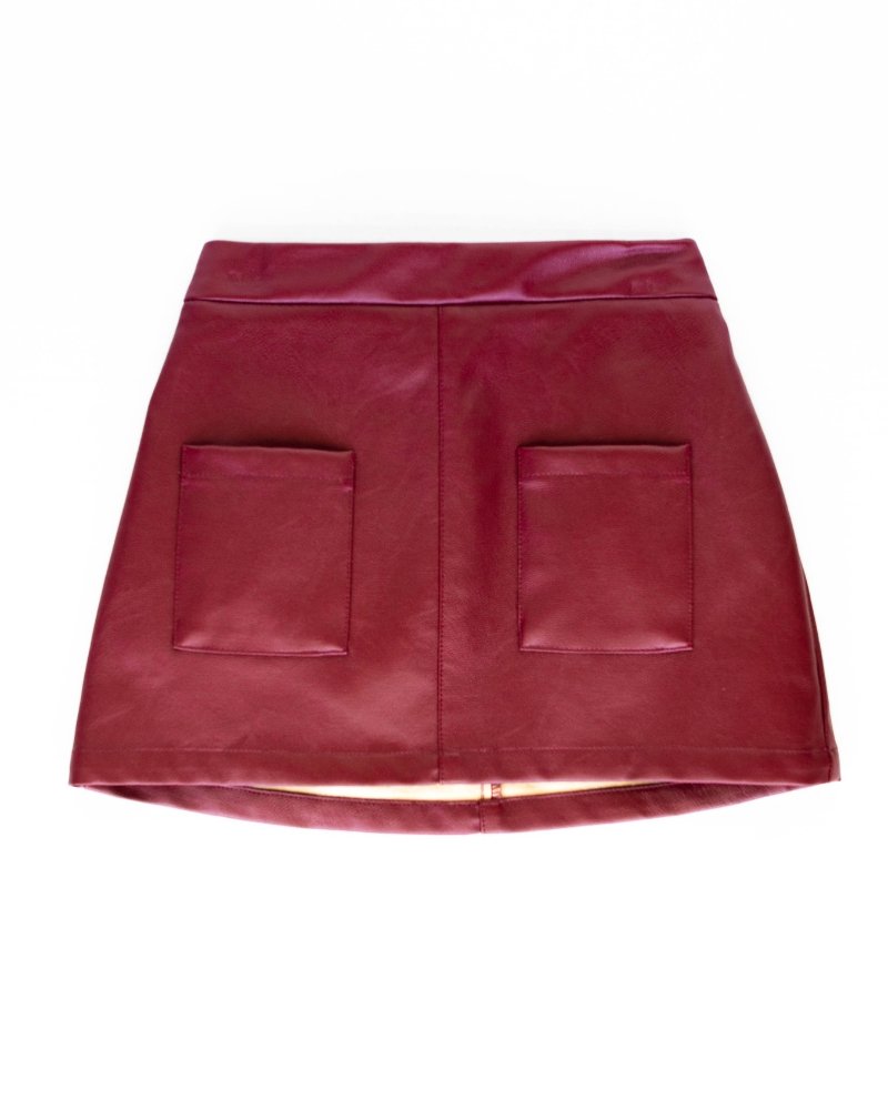 Image of Katie Pocket Mini Skirt - Maroon